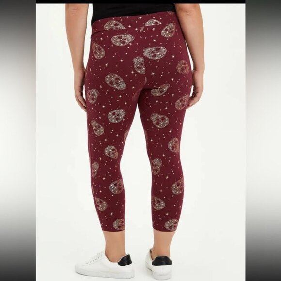 Women’s torrid 3 Red Gold Skull Premium Crop Legging 3XL XXXL 22 24 - Picture 14 of 14